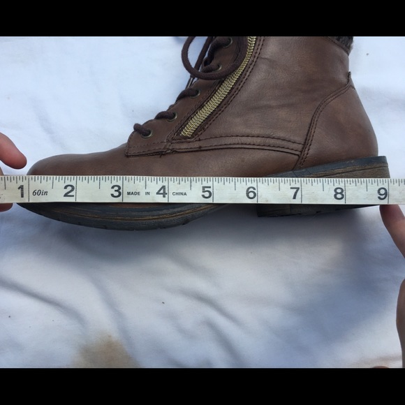 Combat Low Heel Lace up Zipper Boots. Womens 4 - Picture 11 of 11